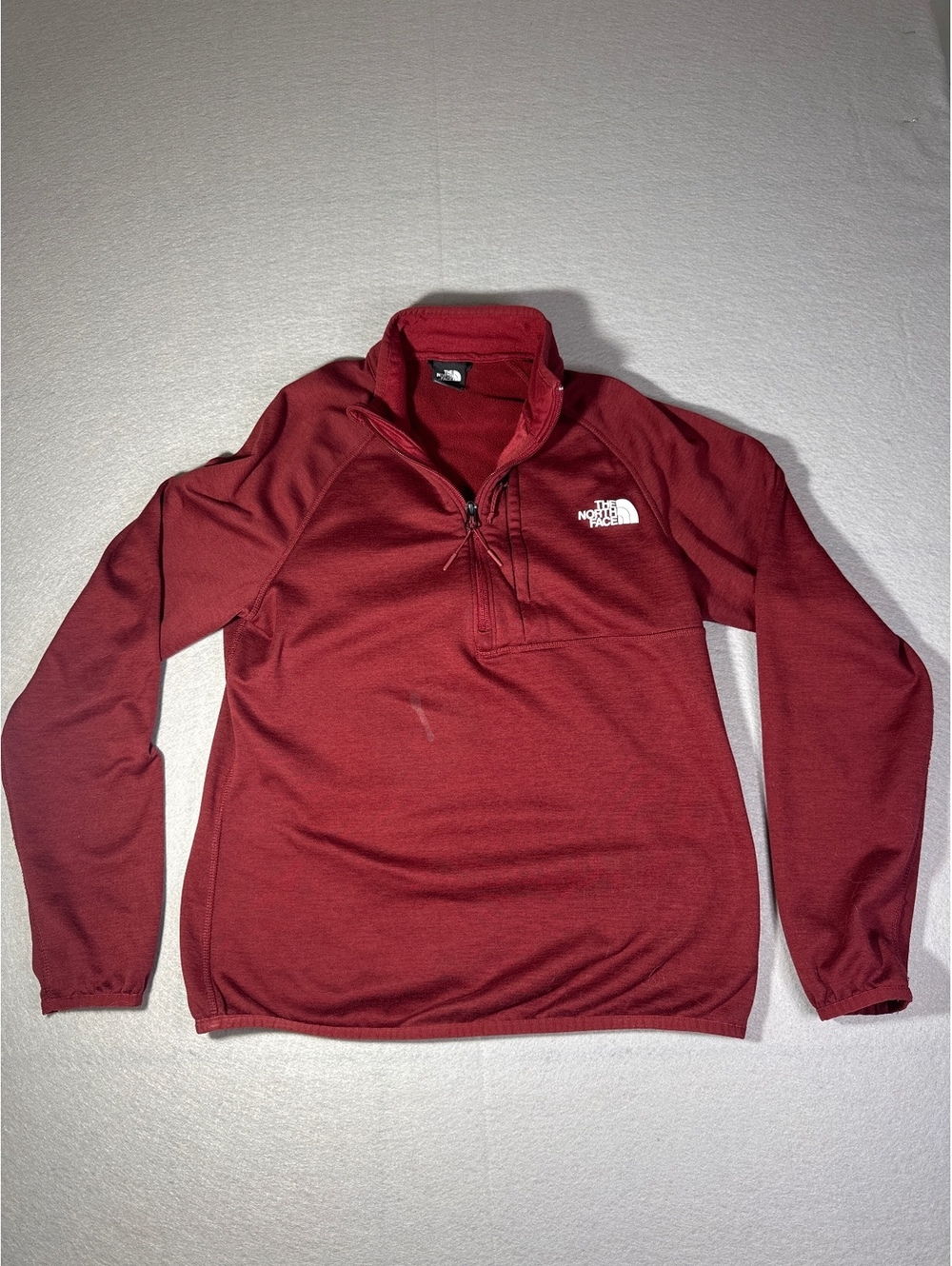 The North Face Men's Red Quarter Zip Fleece Pullover Sweater Size S